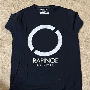 Rapinoe Black T-Shirt with White Logo